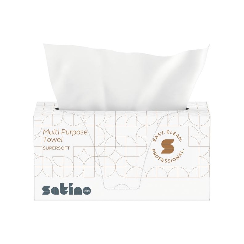 Satino by WEPA Multi-Purpose karbist kasutatav lehtkätepaber 2 kihiline tselluloos 22x21 V-fold 200 lehte, kastis 15 pakki (275970)