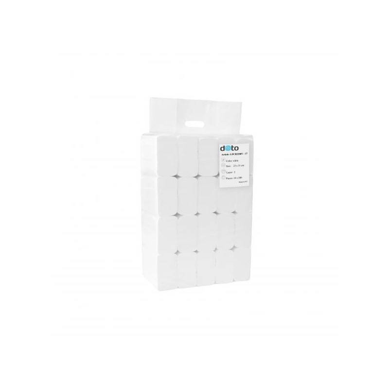 DOTO lehtkätepaber 2 kihiline tselluloos 23x21 V-fold 200tk, kastis 20 pakki.