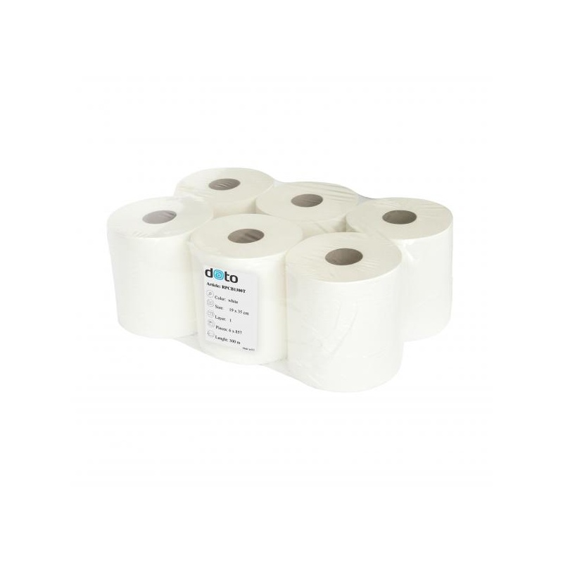 DOTO rullkätepaber 1 kihiline tselluloos 300m (eemaldatava hülsiga), pakendis 6 rulli