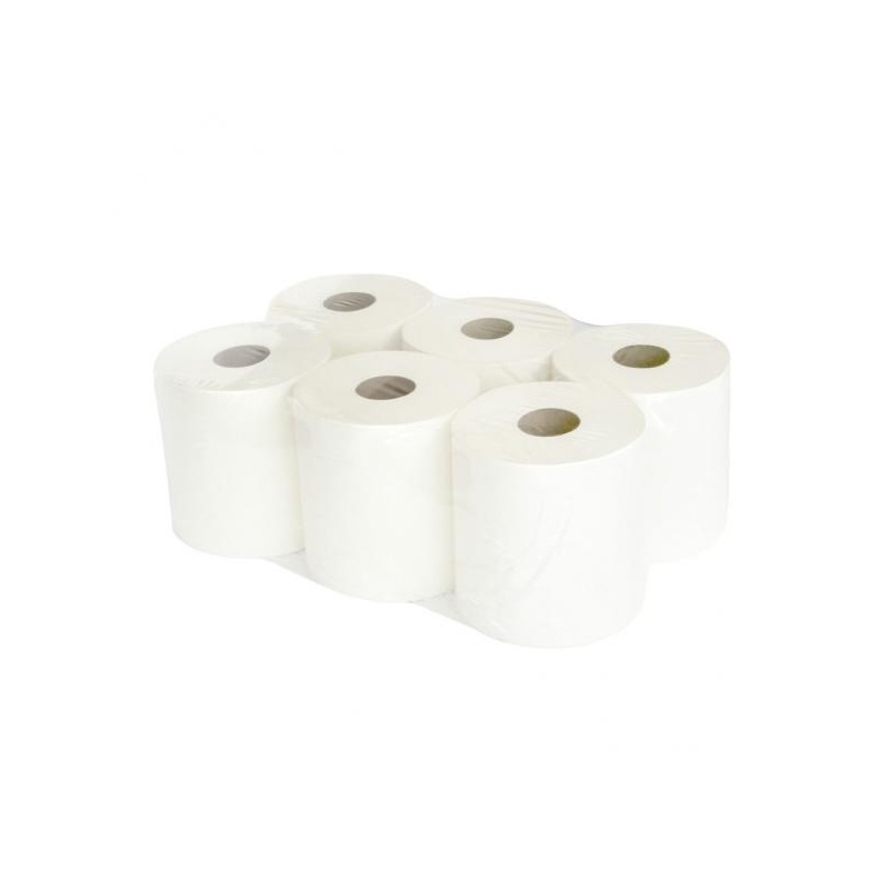 DOTO rullkätepaber 2 kihiline tselluloos valge 220m perforeerimata, pakendis 6 rulli